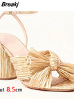 Dropship 2023 Summer Woman Sandals Super High Heel With Butterfly-knot Sweet Lady Office Woman Shoes Plus Size