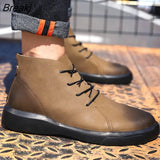 Boots Men Genuine Leather Ankle Boots Top Quality Warm Snow Boots Men Fashion Boots Chaussure Homme 38-48