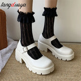 Lolita Shoes Women Japanese Mary Jane Shoes Women Vintage Girls Students JK Uniform High Heel Platform Shoes Cosplay