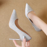 for Woman High Heels Pumps 10cm Tacones Pointed Toe Sexy Ladies Stilettos Wedding Shoes Internet Celebrity Heels Plus