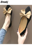 Footwear with Bow Black Women's Shoes Pointed Toe Flat Free Shipping Cheap Luxury Low Price Comfortable and Elegant A