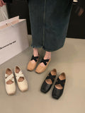 Low-Heeled Square-Headed Ballet Shoes 2024 New Summer Vintage Mary Jane Spring And Autumn Flat
