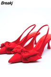Party Shoe and Bag Set Sexy Heels Shallow Mouth Pointed Pumps Lace-Up Sandals Ladies Slip on Golden Crossdressers