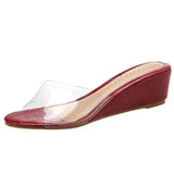 SummerTransparent Slippers Women Fashion Comfortable Wedges Sandals Women Low-heeled 4.5CM Shallow Women Slides Beach