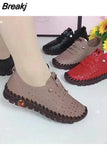 Spring Sneakers Women Shoes Platform Loafers Casual Lace Up Leather Flat Slip-On Mom Shoe Mujer Zapatos Chaussure