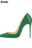 Shoe Heel Sexy Woman High Heel 12 cm Stilettos Women Party Brand Designer Shoes Patent leather Pointed Toe QP055