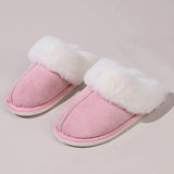 2023 Winter Fur Slippers Women Faux Suede Fluffy Furry Home Slides Woman Comfort Non Slip Indoor Floor Cotton Shoes