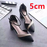 Femininas Women Casual Comfort Stylish Beige Square Heel Pumps Lady Fashion Sweet High Quality Office Heel Shoes