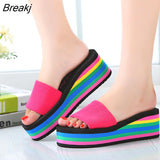 Women Sandal Slippers Platform Bath Slippers Wedge Beach Flip Flops High Heel Beach Slide Shoes EVA Fashion Casual
