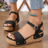 Sole Wedge Heel Sandals for Women Summer 2023 Chunky Platform Sandles Woman Big Size Ankle Strap Gladiator Sandalias