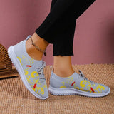Printed Breathable Sneakers for Women 2023 New Lace Up Non Slip Tennis Shoes Woman Platform Sport Sneaker Plus Size