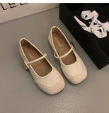 Leather Retro Round Head Metal Buckle Love Shoes Girl Spring 2024 Korean Version Of The New Ugly Cute Mori Shoes