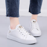 2023Women Casual Shoes New Spring Women Shoes Fashion Embroidered White Sneakers Breathable Flower Lace-Up Women