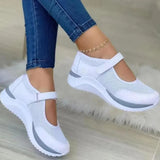 Breakj Single-Shoe Women's New Thick-Soled Flying Weaving Breathable Magic Sticker Mesh Sneakers