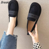 New Ladies Flat Shoes Casual Shoes Non-Slip Driving Shoes Leather Comfortable Flat Shoes Black