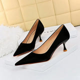 Breakj Fashion Simple Thin With High Heel Shallow Pointed With Women's Shoes Spring And Autumn New Women's Single