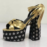 Women's Sandals High Platfrom Chunky Heels Shoes Summer Peep Toe Ankle Strap High Heels Party Shoes Sandalia