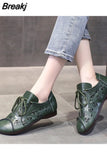 Hollow Leather Breathable Soft Flat Shoes Summer Women Leather Loafers Shoes Casual Solid Buckle Strap Ladies Oxford
