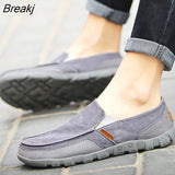 Shoes Men Breathable SlipOn Flat Canvas Shoes Spring and Summer Men's Loafers Comfortable Breathable Sneakers Plus