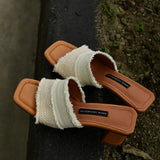 Heels Slippers Women Wear Thick Heels Sandals Women 2024 New Summer Fashion Women's Sandalias De