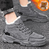 Men Boots Men's Winter Shoes Fashion Snow Boots Shoes Plus Size Winter Sneakers Ankle Men Shoes Winter Boots Black Blue