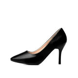 Single Shoes Simple Comfort Work Shoes Black High Heels Formal Wear Leather Shoes Sexy Small Size Women's Shoes