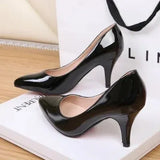 Patent Leather High Heels 10 Cm Thin Heels White Dress Party Pumps 2023 Autumn New Fashion Single Shoe Elegant Womens