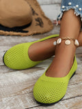 Women's Flats Shoes Spring and Autumn New Fashion Round Toe Shallow Shoes Comfortable Breathable Mesh Casual Barefoot