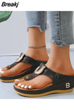 Women New Summer Sandals Open Toe Beach Shoes Flip Flops Wedges Comfortable Slippers Cute Sandals Chaussure Femme Plu Size