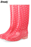 Women Rain Boots Waterproof Lightweight Knee-High Garden Shoes Woman Flower Rubber Platform Work Boot Botas De