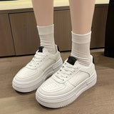 Sneakers High Platform shoes For Women Skateboard Shoes PU Leather Women Chunky Shoes Summer Trainers Tenis Femme