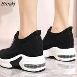 Women Casual Shoes 2023 Autumn Korean Wedge Platform Zipper Sneakers Fashion Female Increase Casual Sport Shoes Chaussure
