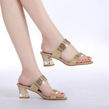 The Summer Of 2024, New Slippers, Water Drill, Leather, High Heels, Stilettos, Women's Sandals, Slippers Are Worn