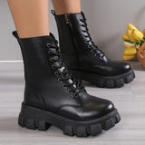 Platform Silver Ankle Boots for Women 2023 Autumn Winter Punk Shoes Woman Thick Sole Non Slip Motorcycle Boots Plus