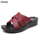 Summer New Fashion Leather Sandals Women's Slippers Comfortable Soft Bottom Non-slip Slippers Outdoor Sports Beach
