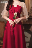 French Elegant Midi Dresses Korean Fashion Evening Party Dress Females Wedding Vintage Sundresses for Women Summer