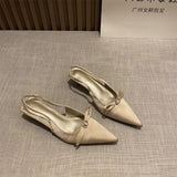 High-Heeled Baotou Sandals Fairy Shoes 2024 New Spring And Summer French With Skirt Back Empty Tripping Single