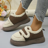 Bottom Faux Fur Winter Shoes for Women 2023 New Thicken Plush Warm Snow Boots Female Non Slip Platform Cotton Shoes