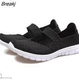 Size Women Flat Shoes 2023 Fashion Elastic Band Weave Shoes Women Comfort Flat Shoes Women Casual Loafers Zapatos De