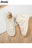 Women's Breathable Mesh Summer Shoes Lace Walking Shallow New Solid Non Slip Casual Shoes 35-40 HOT