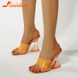 Heeled Women Slippers 2023 New Fashion Brand Wine Glass And Sandals European Style Crystal Heel Sandals Slipper