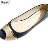 Women Fashion Ballet Flats Office Open Toe Shoes Summer Women's Large Size 34-42 Ladies Casual Slip-On Luxury
