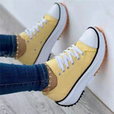 Breakj Casual Single-Shoe Women's Shoes 2025 New Four-Season Round Head With Thick-Bottomed Canvas