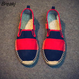 Spring Summer Fashion Shoes Slip-on Flat Breathable Mens Loafers Brand Male Casual Lazy Shoes Red Black