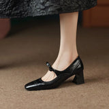Women's Wedding Shoes Bow Mary Jane Shoes High Heels Retro Pumps Vintage Dress Shoes Embossing Zapatos Mujer