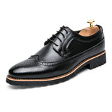Men's Dress Shoes Leather Fashion Derby Shoes Classic Casual Business Wedding Footwear Lace-up British Style Male Formal