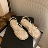 Women's Sandals Wedges High Heel Outdoor Platform Heightening Modern Sandals Simple Thin Strap Combination Design
