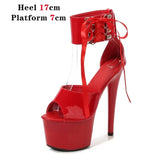 Color Shoes Stripper Heels Women Sandals Sexy Shoes Party Club Sandals 17 CM Platform High-heeled Wedding Shoes Pole