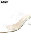 High Heels Women Square Toe Sandals Summer Shoes Woman Clear High Pumps Wedding Jelly Buty Damskie Heels