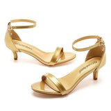 Breakj Cm Gold Light Mouth With Sandals Thin Heel Fish Mouth Large Size Heel Sandals Women's Wrist Buckle Women's